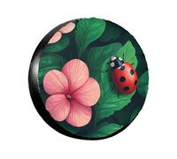 Delfín Mariquita Flores Rosas Cubiertas De Las Ruedas Durable Funda Para Neumáticos De Repuesto Antipolvo Cubierta De Neumático De Repuesto Para Vehículo Camión Trailer