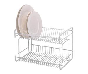 Delfinware 2013W White 2 Tier Small Plate Rack