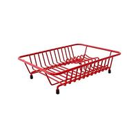 Delfinware 2020 RD Dish Drainer, Metal, Red, 31.5 x 25 x 8.5 cm