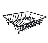 Delfinware Dish Drainer, Metal, Black, 31.5 x 25 x 8.5 cm