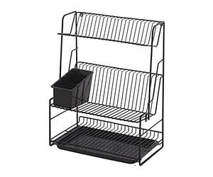 Delfinware 2300BK Black 3 Tier Plate Rack Bla