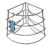 Delfinware Corner Plate Stacker for cupboards (Stainless Steel - Silver)