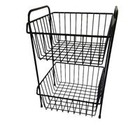 Delfinware Countertop Vegetable Rack - 2 Tier - 37.5 x 27 x 25 cm (1, Black)