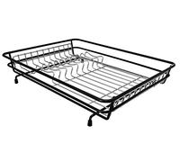 Delfinware Dish Drainer with Rubber Feet, Metal, 42.3 x 32.5 x 9 cm, transparent