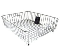 Delfinware Large Belfast Sink Basket Drainer 45.5 x 36.7 x 13cm- Made in UK - Heavy Duty Steel Wire - Rubber Feet - Sink & Worktop Use - White, Black, Grey or Red (White)