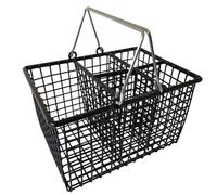 Delfinware Large Cutlery Drainer and Carrying Basket (Black and Silver)