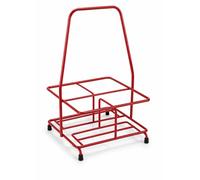 Delfinware Milk Bottle Carrier - British Bottle Holder, Plastic Coated Steel with Handle & Rubber Feet - Made in UK (Red, 4 Bottle)
