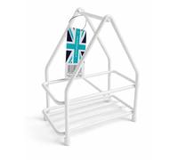 Delfinware Milk Bottle Carrier - British Bottle Holder, Plastic Coated Steel with Handle & Rubber Feet - Made in UK (White, 2 Bottle)