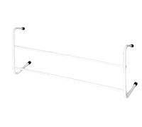 Delfinware Radiator Airer - Strong Plastic Coated Steel Hanging Rail for Drying Clothes and Towels, Fits Most Radiators, Made in the UK (White, Medium - 45.5cm Wide - 2 Bar)