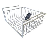 Delfinware Under Shelf Basket, Space-Saving Storage, Plastic, Easy Install, UK-Made (White, Medium - 28.5 x 26 x 14cm)
