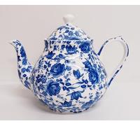 Delft Blue Teapot Bone China Elegance Medium 900 ml Flowers Floral Decorated UK