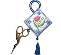Delft Tulips Scissor Keep Counted Cross Stitch Kit by Textile Heritage