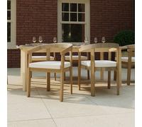 Delgada Acacia Curved Back Dining Chairs with Cushions - Set of 2
