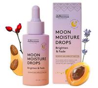 Delhicious Moon Moisture Anti-Ageing Face Oil Drops, 40ml | Hydrating Face Serum with Apricot and Rosehip Oils for Scars, Glow and Brightening. Natural Vegan Night Skincare
