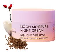 Delhicious Moon Moisture Night Cream - Hydrating Overnight Face Cream with Rosehip & Flaxseed Oil - Anti-Ageing & Brightening - Natural, Vegan, Ayurveda-Inspired Skincare - 100ml