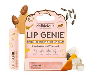 Delhicious Nourishing Lip Balm for Dry Cracked Lips - Shea Butter, Vitamin E, Mango Butter, Castor Seed Oil - Super Rich, Moisturising Lip Repair - 99% Natural, Vegan - Original Flavoured Lip Balm