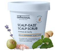 Delhicious Scalp-Eaze Scalp Scrub - Gentle Scalp Exfoliator & Cleanser for Dry, Itchy Scalp & Flakiness - Amla & Peppermint - Natural Ayurvedic Hair Care - Vegan Scalp Moisturiser Treatment - 175g