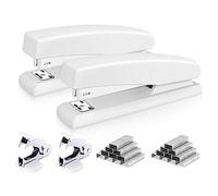 Deli 2 Pack Heavy Duty Desktop Staplers with 2000 Staples & 2 Removers, 25 Sheet Capacity, Dual Stapling Modes, Office & Home Essentials, White