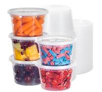 Deli Containers with Lids - 16 Oz 24 Pack Soup Freezer Take Out Plastic Bowls with Airtight Lids - Microwavable, No Spill, Reusable BPA-Free for Food Meal Prep and Storage, Snacks Salads - Clear, Pint
