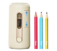 Deli Electric Pencil Sharpener - Fully Automatic, Auto In & Out, Rechargeable Hands-Free for 6.9-12mm Pencils - Home & Classroom - Battery Operated - Beige