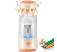 Deli Electric Pencil Sharpener, Fully Automatic Spaceship Styling, Auto In & Out, Rechargeable Hands-Free, 6.9-10.8mm, Home, Classroom, Battery Operate, White