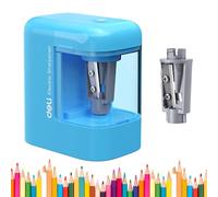 deli Electric Pencil Sharpener, Portable Pencil Sharpener for No.2 Pencils Colored Pencils, Battery Powered Electric Pencil Sharpener for School, Home, Office, Blue