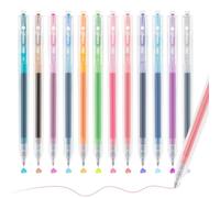 deli Gel Pens Set 12 Neon Colours 0.5mm Fine Tip