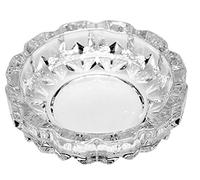 Deli Green Apple Crystal Heavy Glass Ashtray for Indoor and Outdoor Decorative (Round)