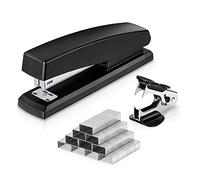 Deli Heavy Duty Desktop Stapler with 1000 Staples & Remover, 25 Sheet Capacity, Dual Stapling Modes, Non-Slip Base, Office & Home Use, Black