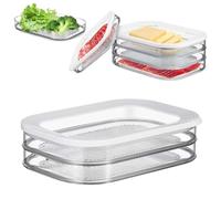 Deli Meat Container for Fridge, Ham and Cheese Container for Fridge, 2026 New Multi-layer Food Storage Box with Lid, Stackable Containers Set, Fridg-e Organization for Cold Cuts, Cheese (2 Layer)