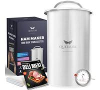 Deli Meat Press Mold for Deli Meats - Make Your Own Healthy Homemade Ham with This Stainless Steel Lunch Meat Press - Our Ham Maker Includes Bonus Meat Thermometer, Recipes and 10 Cooking Bags
