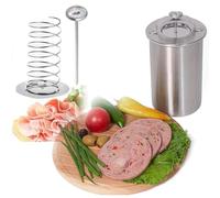 Deli Meat Press Stainless Steel, Stainless Steel Ham Maker Press Cooker for Making Healthy Homemade Deli Meat with Thermometer - Kitchen Bacon Pressure Cookers Pot Pan Stove (1 pc)
