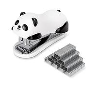 Deli Mini Stapler, Small Stapler with 1000 PCS Staples and Built-in Staple Remover for Kids, 12 Sheet Capacity, Cute Panda