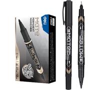 deli Permanent Marker Black - Bullet & Metal Tip 1.0mm & 0.5mm - Thick & Fine P