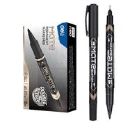 deli, Permanent Marker Double Tips, 12 pieces Pack of 1, Black