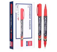 deli MATE PERMANENT MARKER BULLET TIP RED PACK OF 12 (0.5-1MM)