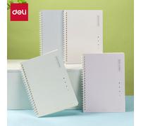 Deli Spiral Notebook, A5 (148x210mm), 80 Sheets/160 Pages, 70gsm - Perfect for Students, Office & Journaling，Clear Tone Series，4-Pack