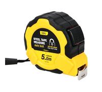 Deli Steel Tape Measure - 5m x 19mm Retractable Metal Tape Measure with Auto Lock, One-Click Start/Stop, Professional Measuring Tape for Builders, DIY, Home & Workshop Use