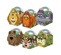 Deli Supplies 250 x Jungle Kids Meal Party Boxes Cardboard Lunch Box