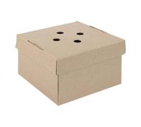 Deli Supplies Gourmet Small Kraft Burger Box, 12.2x12.2x10.2cm, Biodegradable Cardboard, Pack of 100