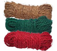deli4you - Garden Rope for Plants Coconut Rope Cord Colourful Rope Cord Craft Ribbon Set in 3 Colours Red/Green/Brown 3.5 mm, 3 x 15 m
