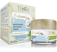 Delia Cosmetics - Botanical Flow Face Cream - Moisturizing - Natural Ingredients: Cocnut Oil, Shea Butter, Aloe Vera Gel, Oils - Day & Night - All Skin Types - 50ml, White