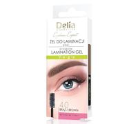 Delia Cosmetics - Eyebrow Expert - Eyebrow Lamination Gel - Brown - Vegan Formula - Brow Shape Fixation - Color Enhancement - Biotin, Peptides, Glycerin - 4ml