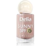 Delia Cosmetics - Sunny SPF 15 Nail Polish - 02 - UV Protection, 2in1 Strengthening Formula, Fast-Drying, High Shine, Up to 7 Days Wear - 11 ml