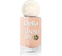 Delia Cosmetics - Sunny SPF 15 Nail Polish - UV Protection, 2in1 Strengthening Formula, Fast-Drying, High Shine, Up to 7 Days Wear - 11 ml