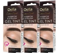 DELIA Long Lasting Eyebrow & Eyelash Gel Tint 15ml - Dark Brown PACK OF 3
