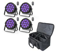 DELIBANG 4pcs LED Per Projector Stage Light with Bag, 84W RGBW DMX Disco Party Light with Remote Control Auto Master-Slave Sound Modes for DJ Bar Wedding Halloween Christmas