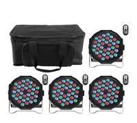 DELIBANG 4PCS RGB Par Can Lights with Bag, 36 LED Stage Lights DMX 7CH Disco Lights with 7 Lighting Effects via Sound Activated/Remote Controller for Party Bar Club Band Wedding Halloween Christmas