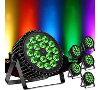 DELIBANG 6pc 200W LED Par RGBW Stage Light DMX512/Auto/Voice/Master-Slave Control Par Light Disco Effect Light, Infinite Color Mixing/Rainbow Effect for Party Bar Show Halloween Wedding