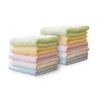 DELIBEST 10pcs Bamboo Washcloth Towel, for Kitchen, Bathroom, Hotel, Spa, Multi-Purpose Fingertip Towels, Face Cloths, 10'' x 10'